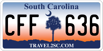 SC license plate CFF636
