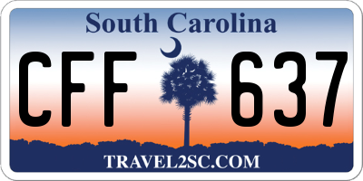 SC license plate CFF637