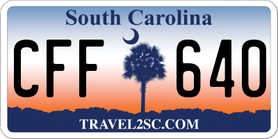 SC license plate CFF640