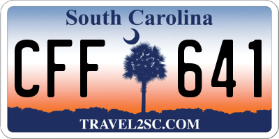 SC license plate CFF641