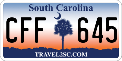 SC license plate CFF645