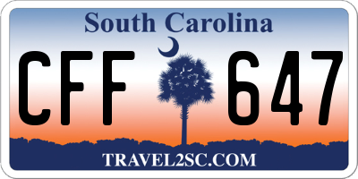 SC license plate CFF647
