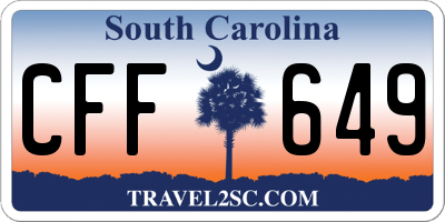 SC license plate CFF649
