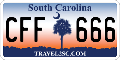 SC license plate CFF666
