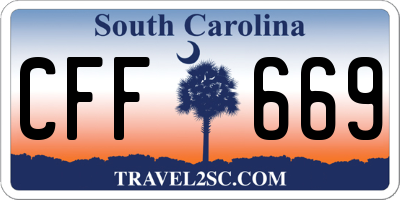 SC license plate CFF669