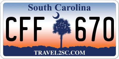 SC license plate CFF670