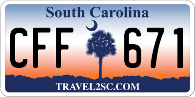 SC license plate CFF671