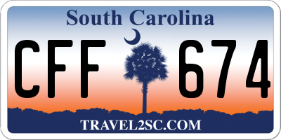 SC license plate CFF674