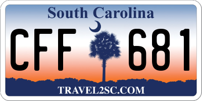 SC license plate CFF681