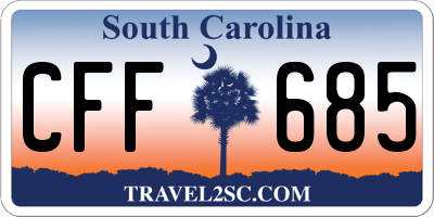 SC license plate CFF685
