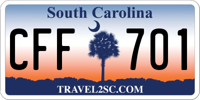 SC license plate CFF701