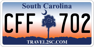 SC license plate CFF702