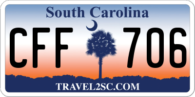 SC license plate CFF706