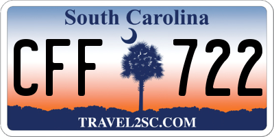 SC license plate CFF722