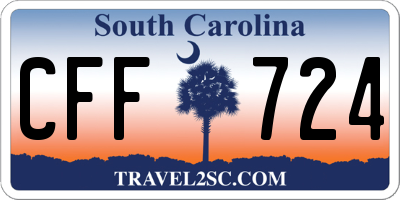 SC license plate CFF724