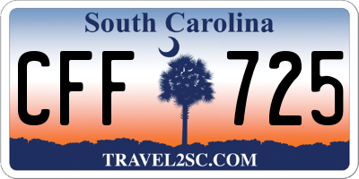 SC license plate CFF725