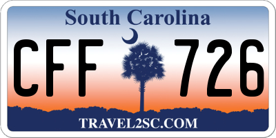 SC license plate CFF726