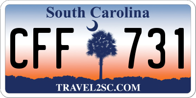 SC license plate CFF731