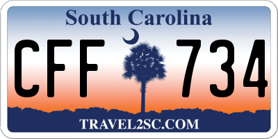 SC license plate CFF734