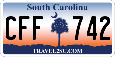 SC license plate CFF742