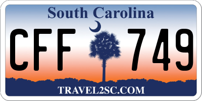 SC license plate CFF749