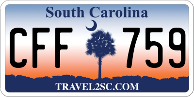 SC license plate CFF759