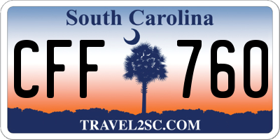 SC license plate CFF760