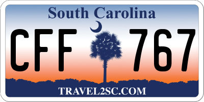 SC license plate CFF767