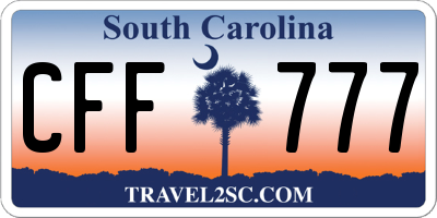 SC license plate CFF777