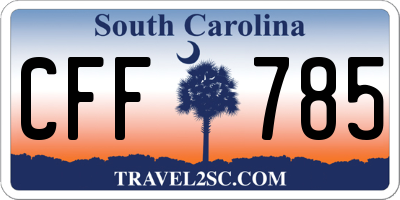 SC license plate CFF785