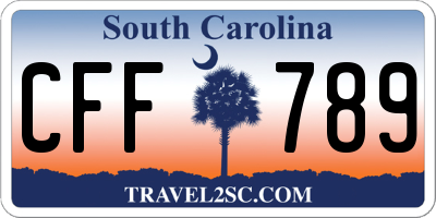 SC license plate CFF789