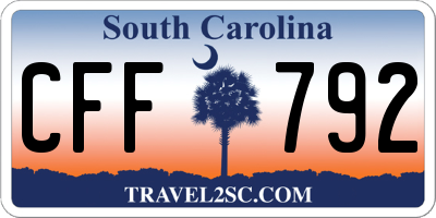 SC license plate CFF792