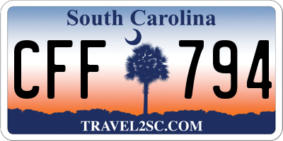 SC license plate CFF794
