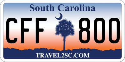 SC license plate CFF800