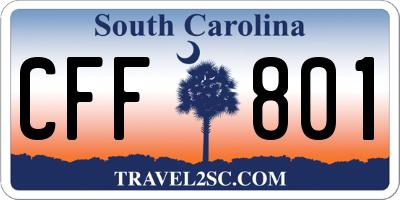 SC license plate CFF801