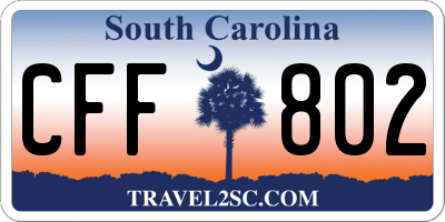 SC license plate CFF802