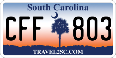 SC license plate CFF803