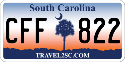 SC license plate CFF822