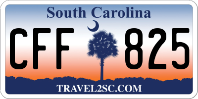 SC license plate CFF825