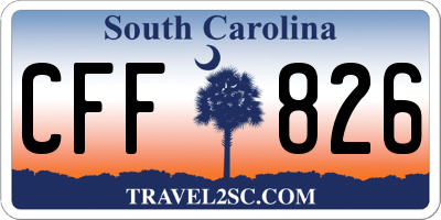 SC license plate CFF826