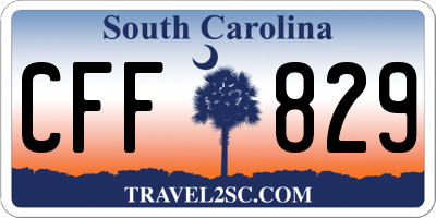 SC license plate CFF829