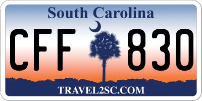 SC license plate CFF830