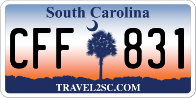 SC license plate CFF831
