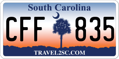 SC license plate CFF835