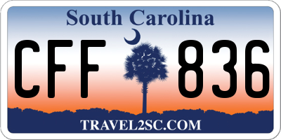 SC license plate CFF836