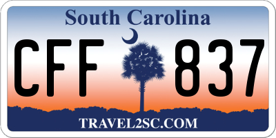 SC license plate CFF837