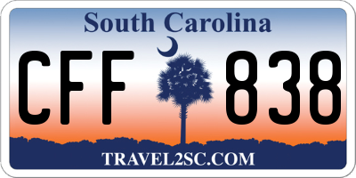 SC license plate CFF838