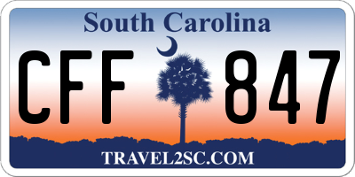 SC license plate CFF847