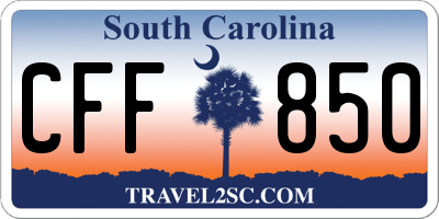 SC license plate CFF850