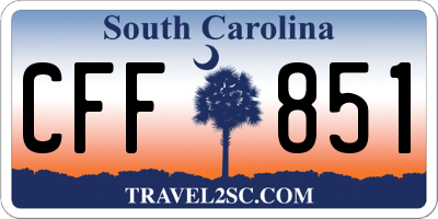 SC license plate CFF851
